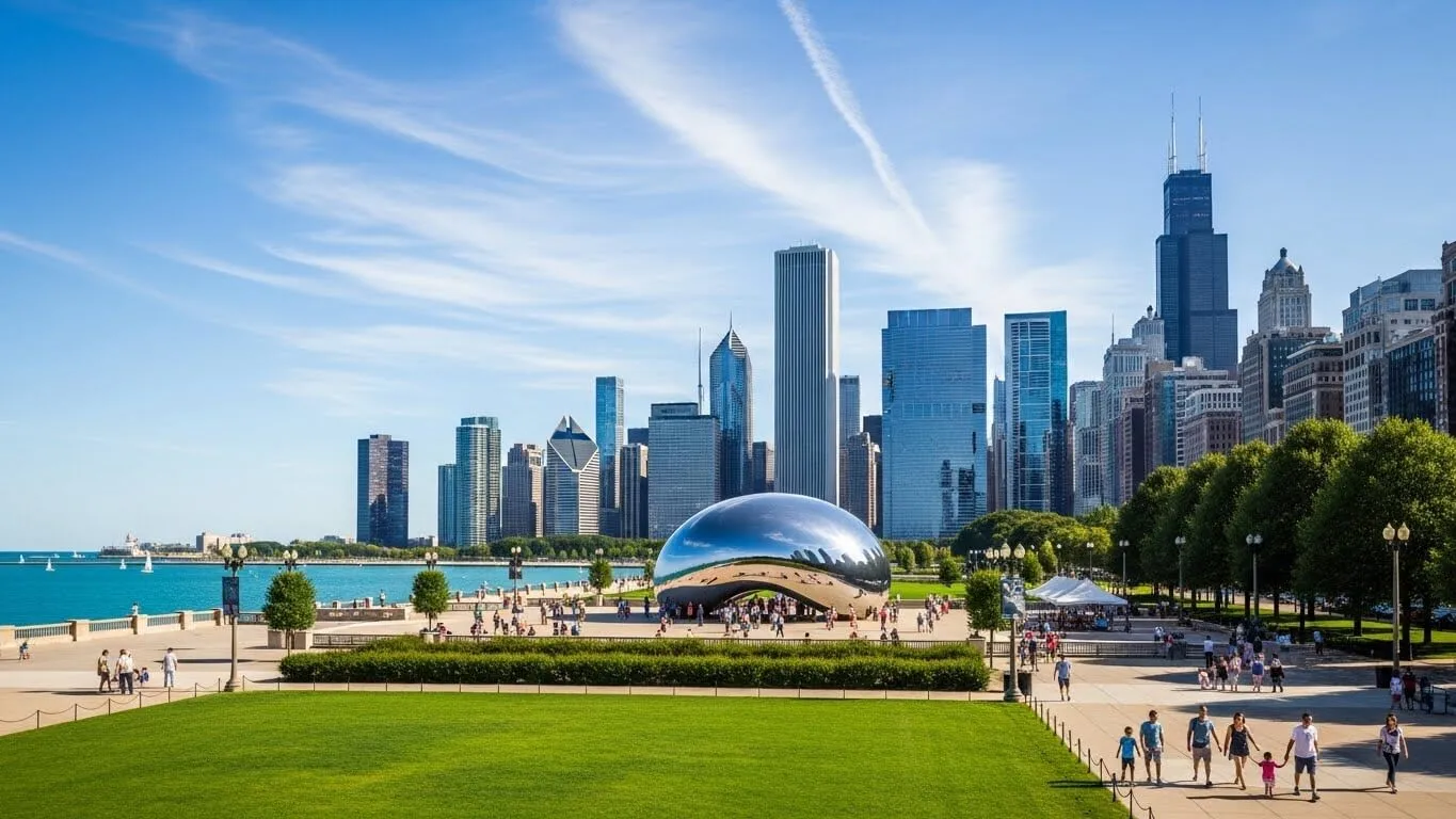 Millennium Park and Chicago skyline – Chicago Travel Guide USA.